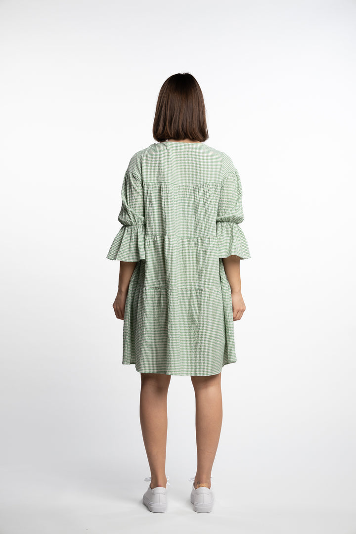 Indiana dress- Green/White