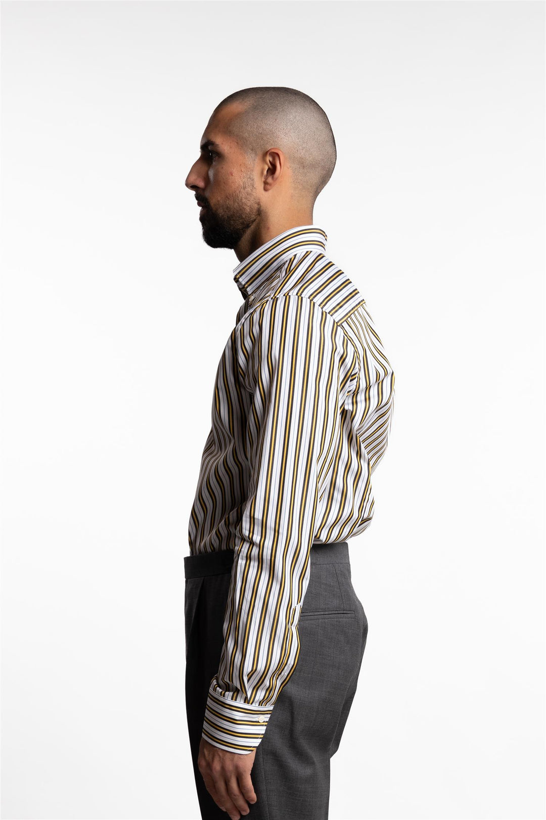 Slimline Poplin Shirt Yellow Stripe