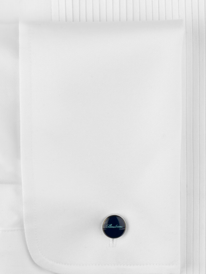 Slimline Pleated Smoking Shirt White