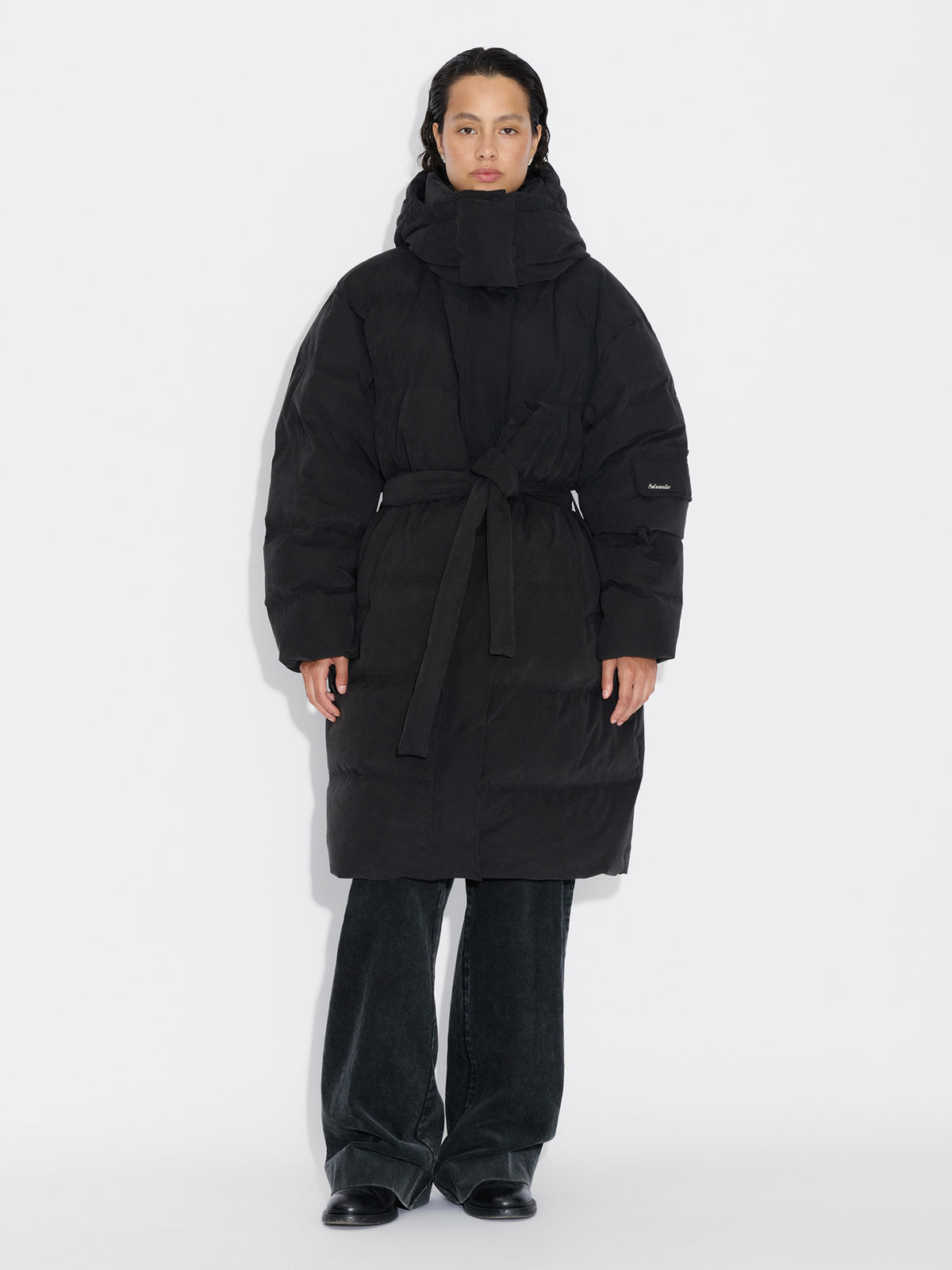 Steilia Brushed Down Coat Black