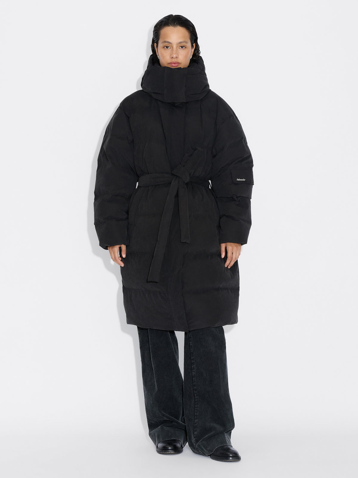 Steilia Brushed Down Coat Black