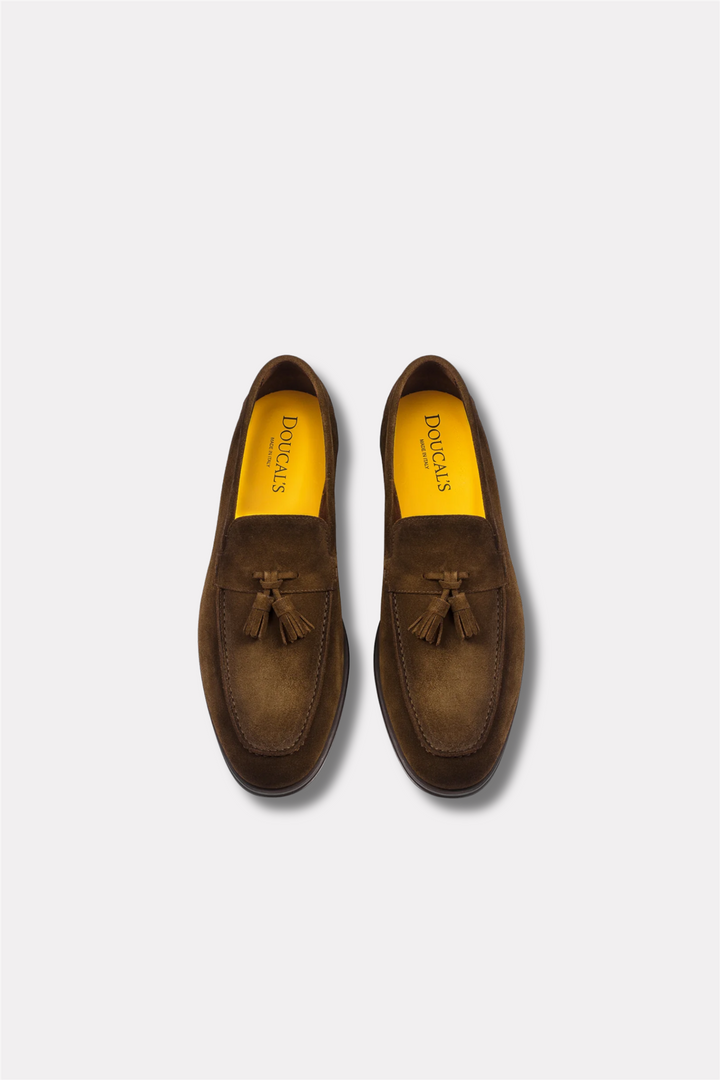 Suede Loafer With Brown Tassels