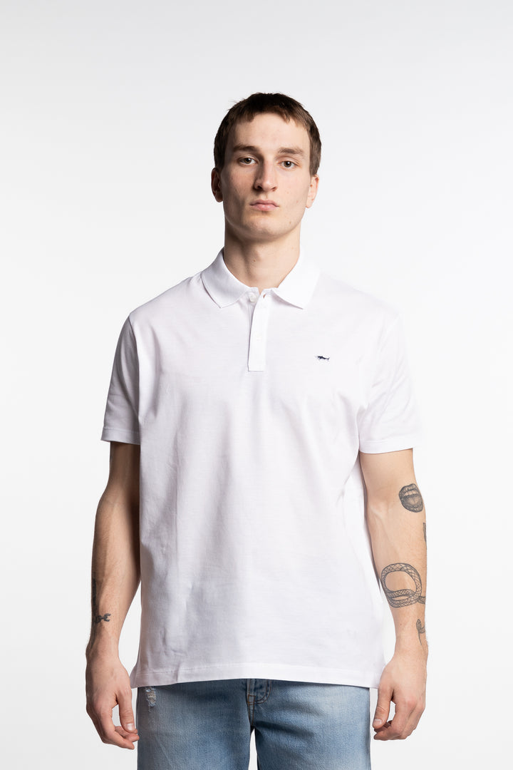 Shark Badge Double Piqué Cotton Polo