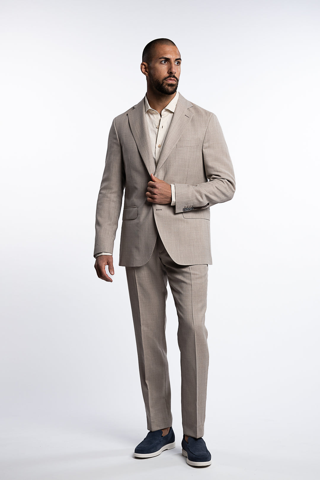 Fogerty Regular Fit  Structured Wool Blazer Beige