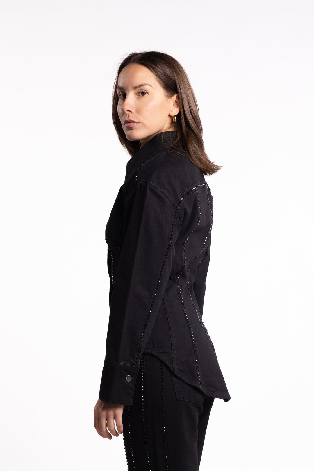 Eloise Embellished Shirt - Black