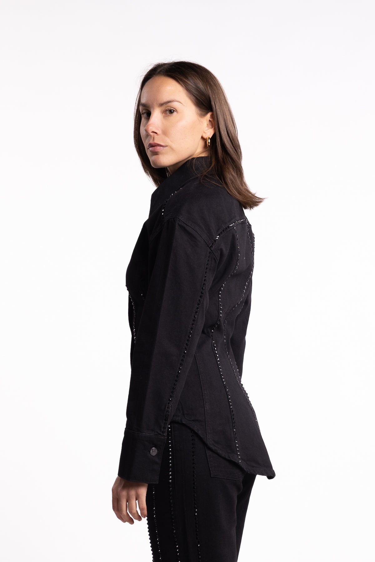 Eloise Embellished Shirt - Black