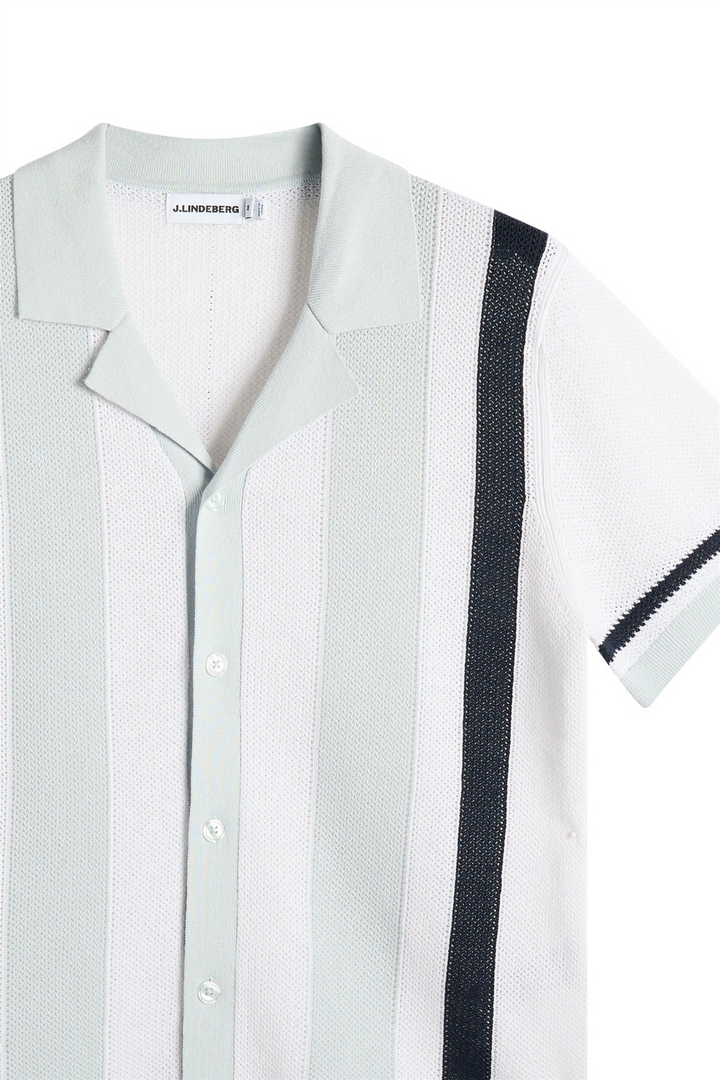 Remus Resort Collar Knit Polo Skywriting