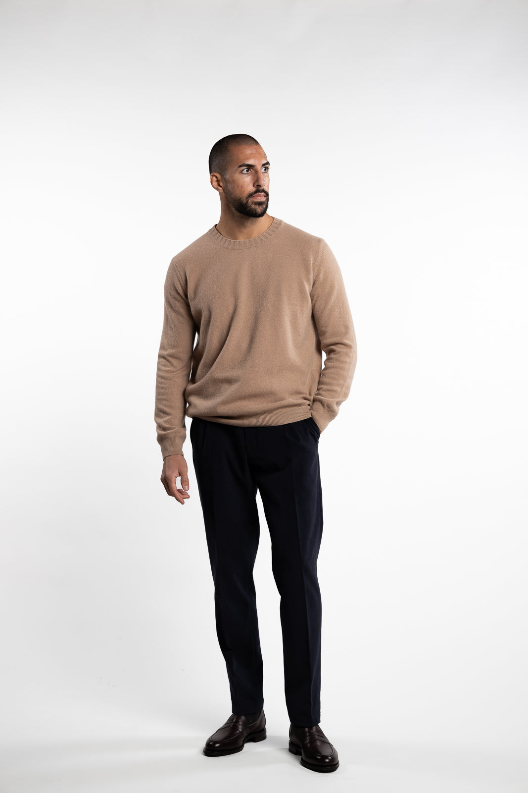 Como Wool/Cashmere Roundneck Camel