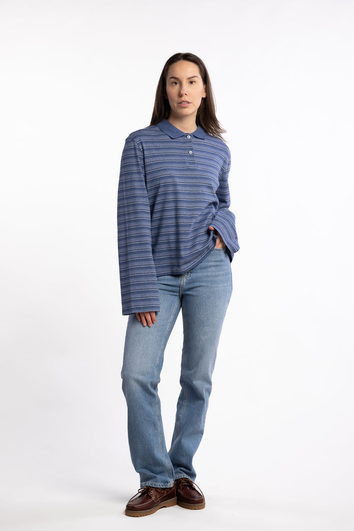 Sunny Polo- Blue Stripe