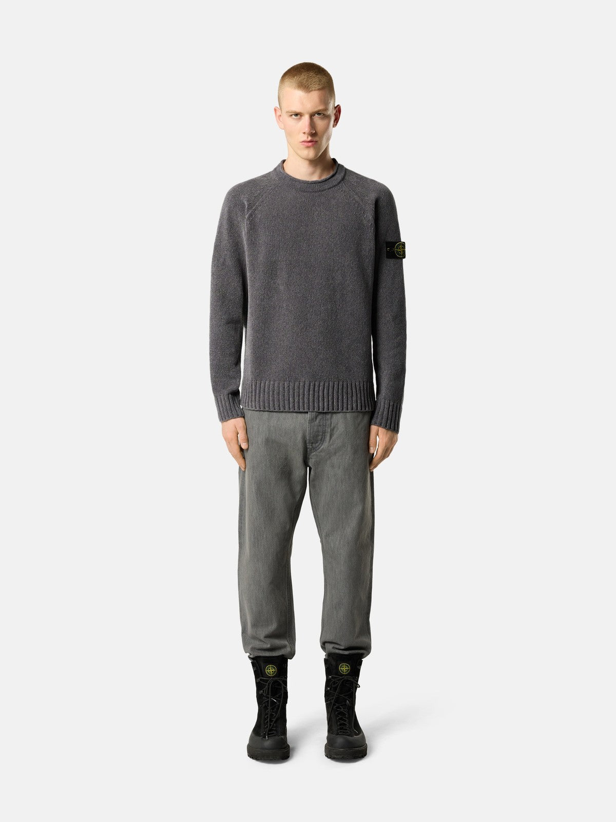 5100013 Chenille Jumper Grey - modell nærbilde