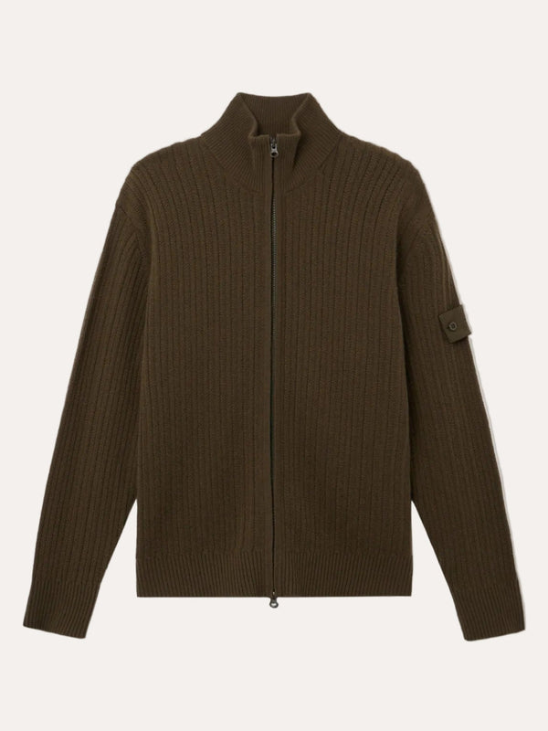 55100054 Ghost Loose-fit zip-up Jumper Military Green - packshot