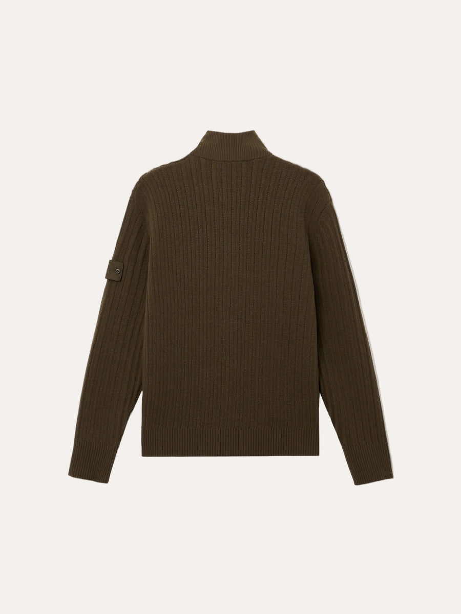 55100054 Ghost Loose-fit zip-up Jumper Military Green - modellbilde