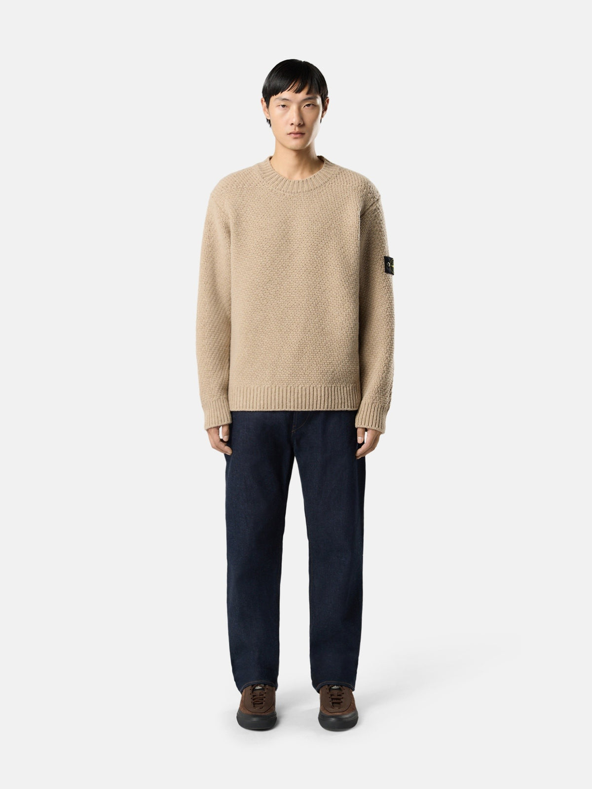 5100055 Loose-fit crewneck jumper Biscuit Melange