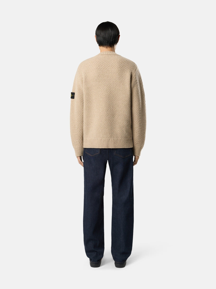 5100055 Loose-fit crewneck jumper Biscuit Melange