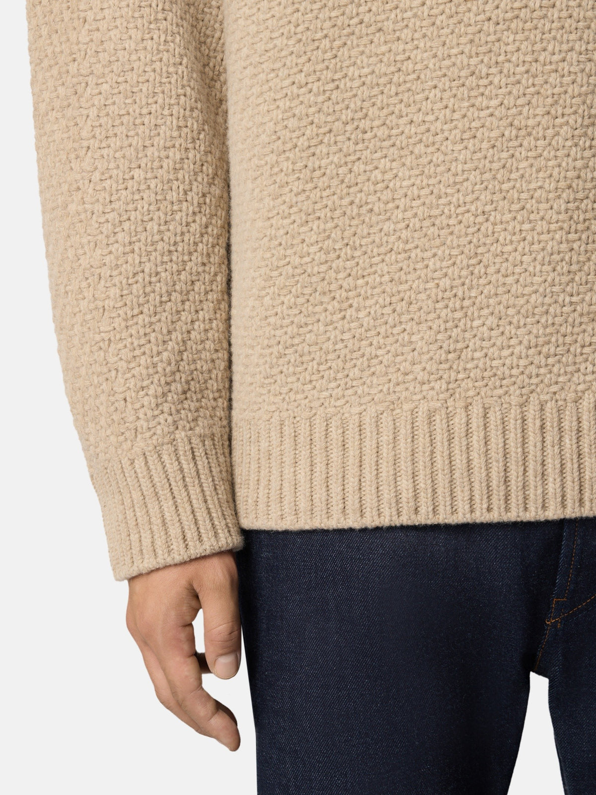5100055 Loose-fit crewneck jumper Biscuit Melange