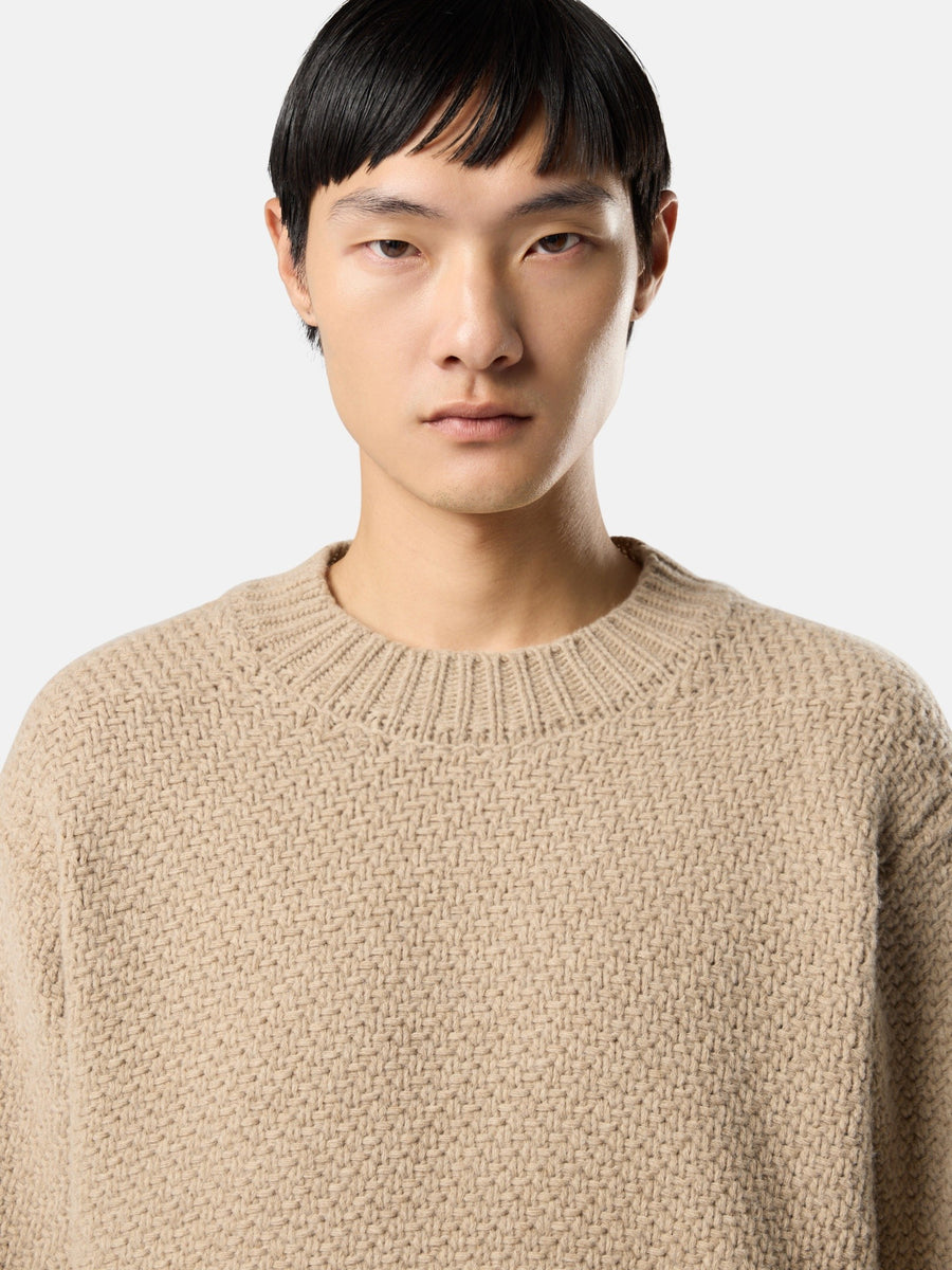 5100055 Loose-fit crewneck jumper Biscuit Melange