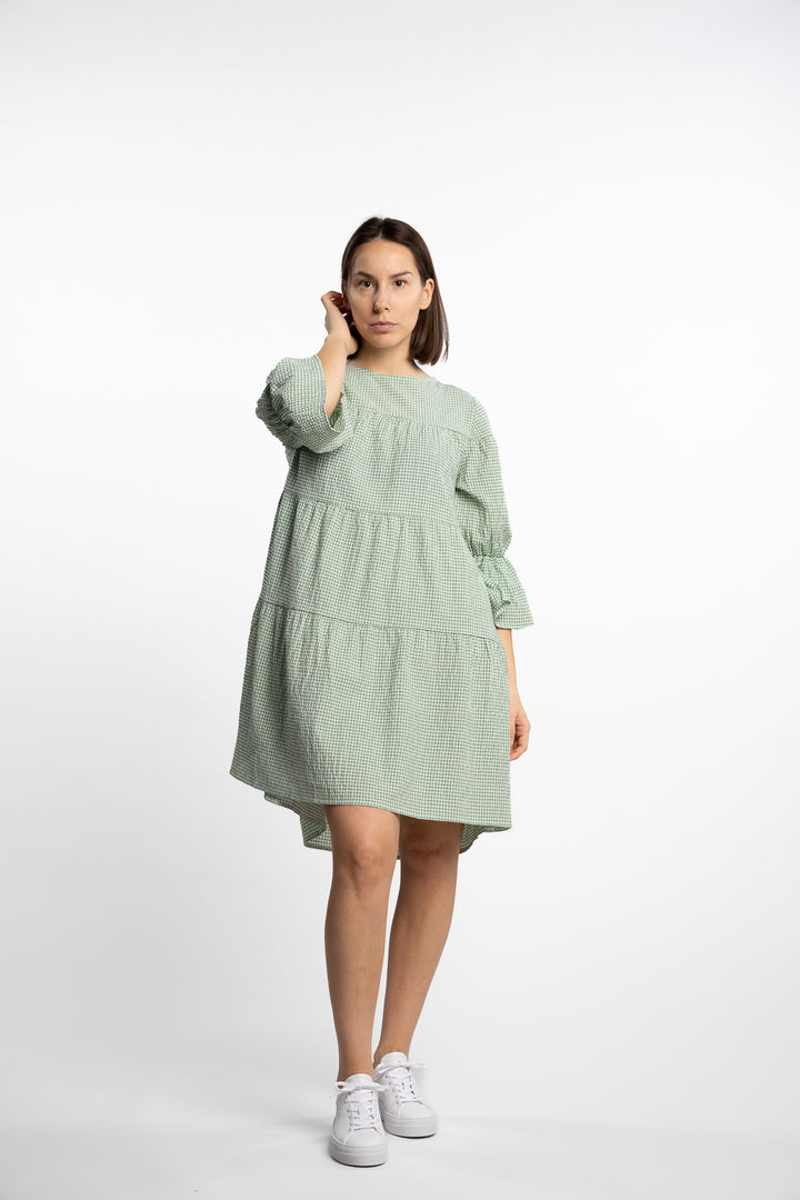 Indiana dress- Green/White