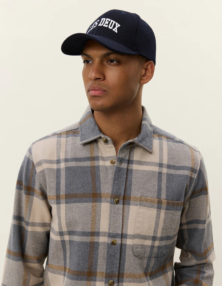 Jeremy Check Flannel Shirt Grey Melange
