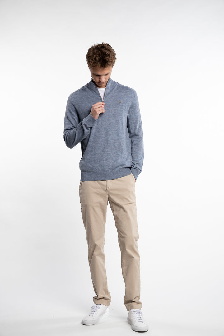 Merino John Zip Blue