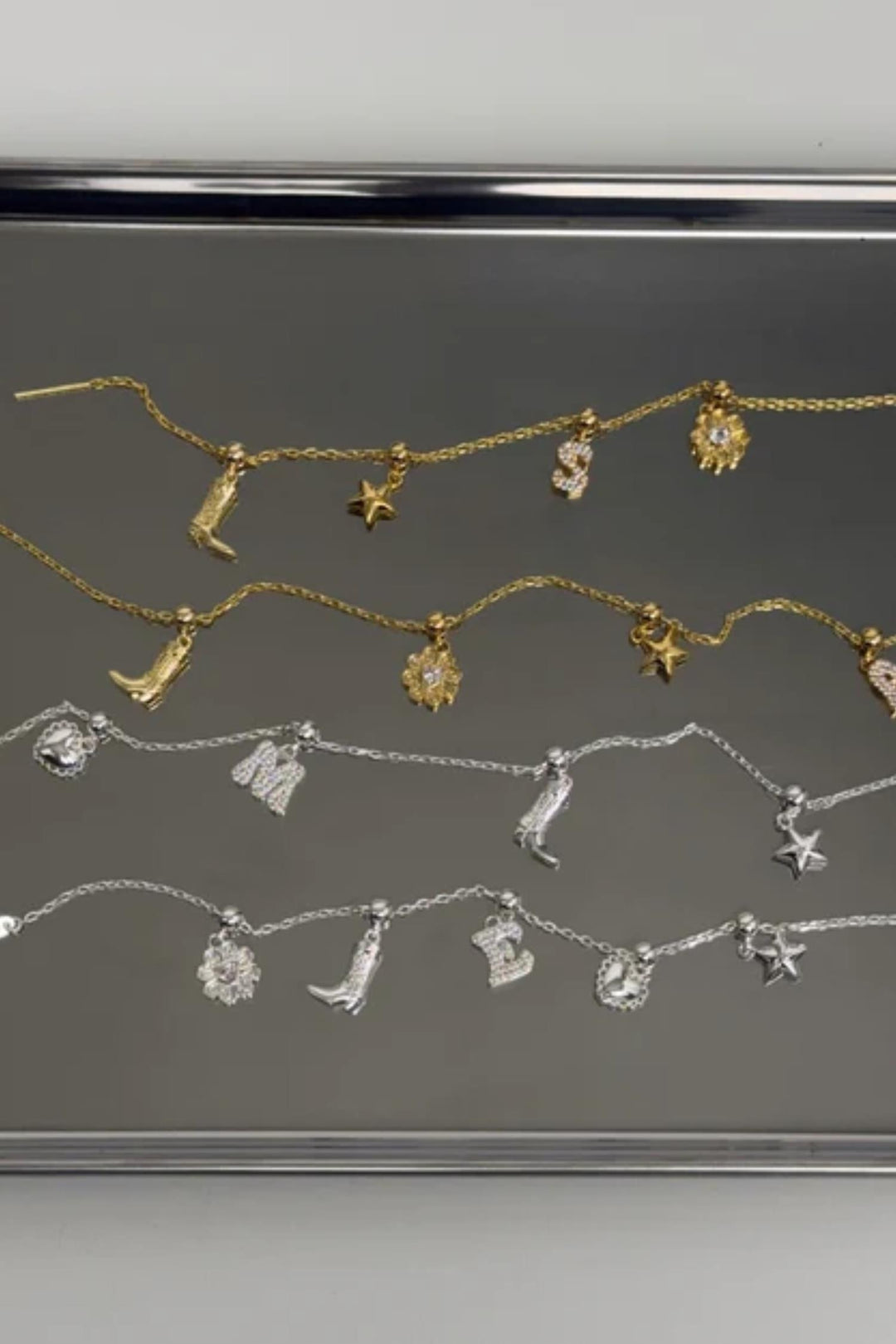 Charm bracelet silver -M/L