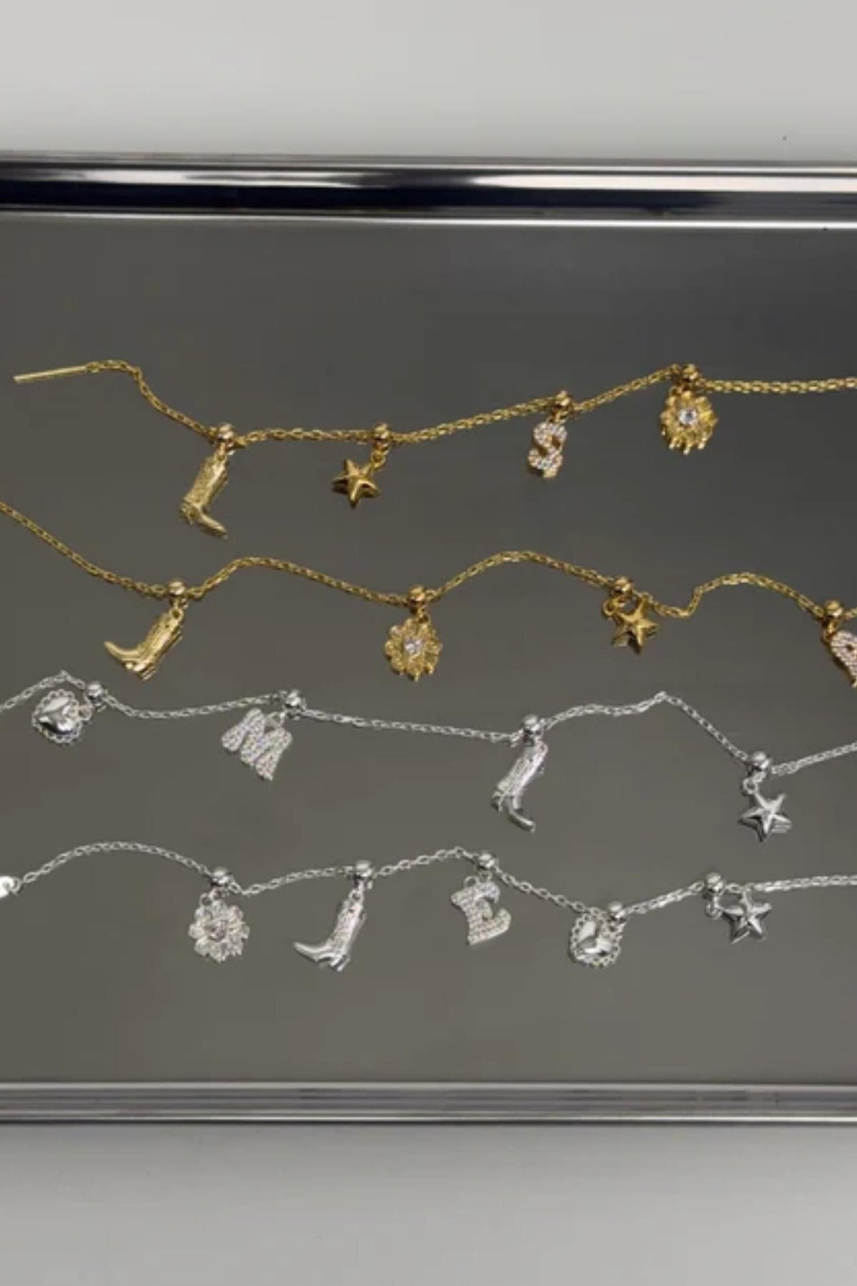 Charm bracelet silver -M/L
