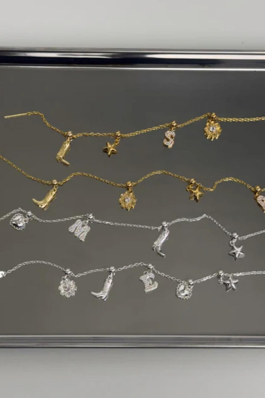 Charm bracelet silver -M/L