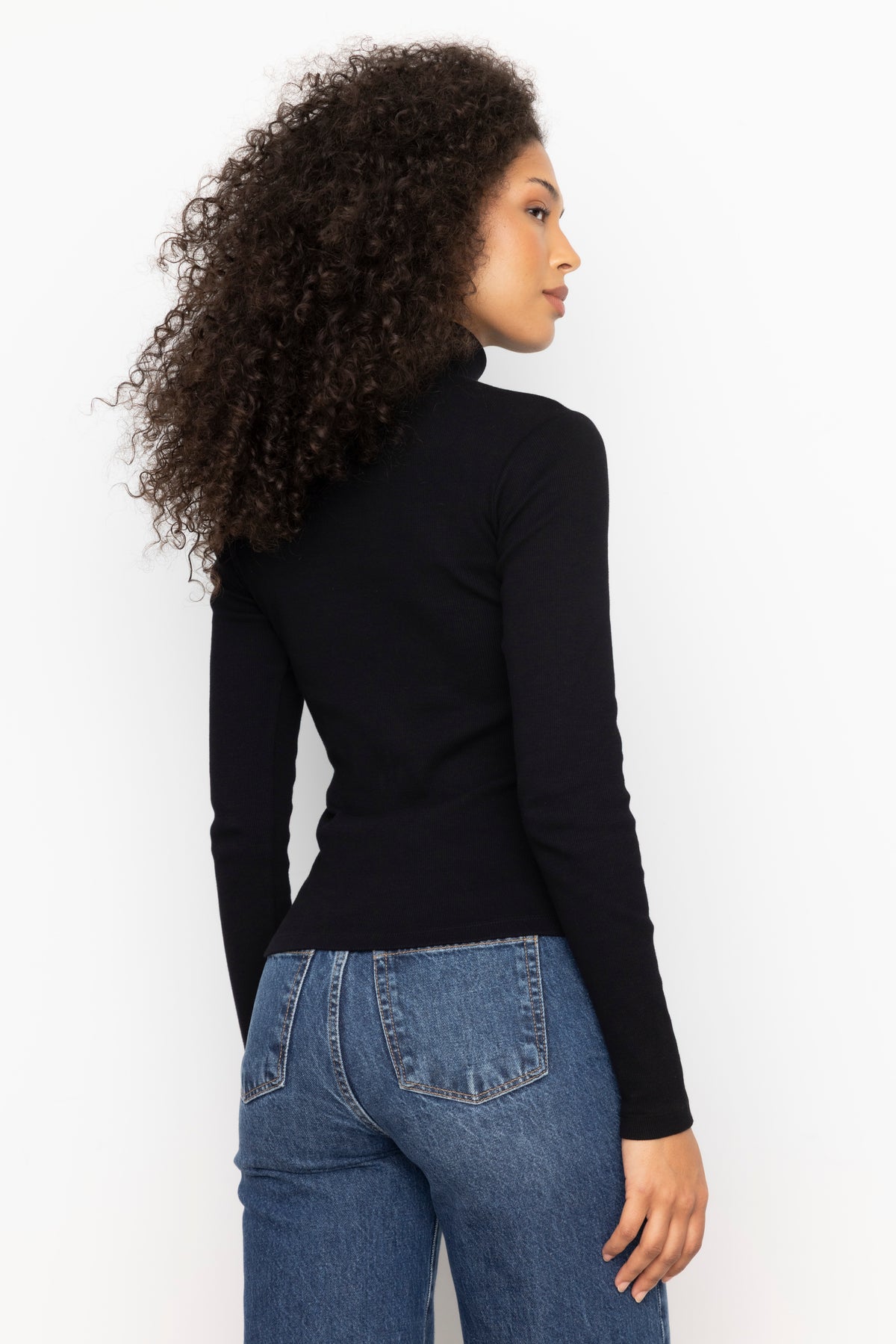 Petra Rib Turtleneck - Black