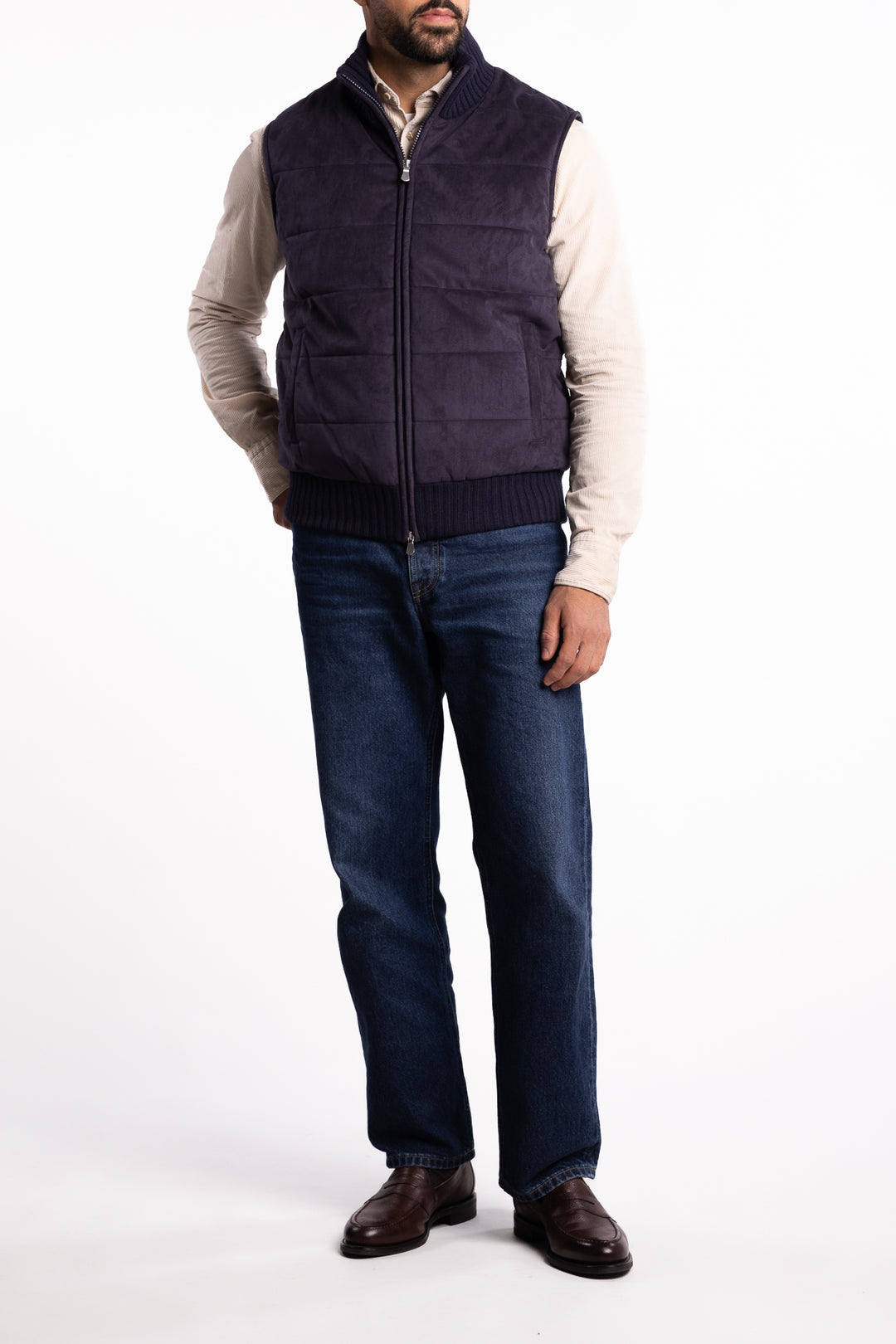 Alcantara Eco-Padded Vest Navy