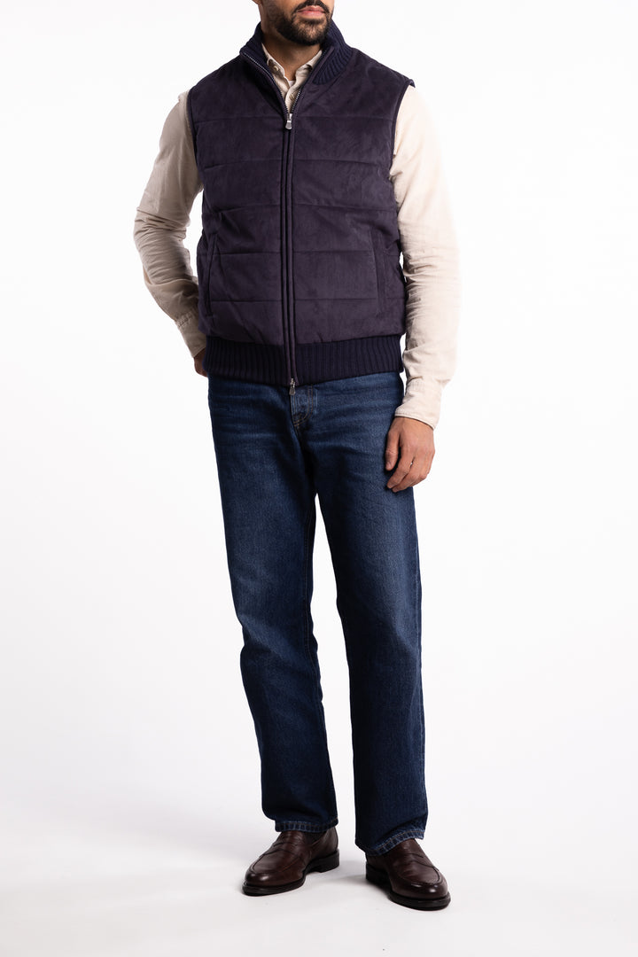 Alcantara Eco-Padded Vest Navy