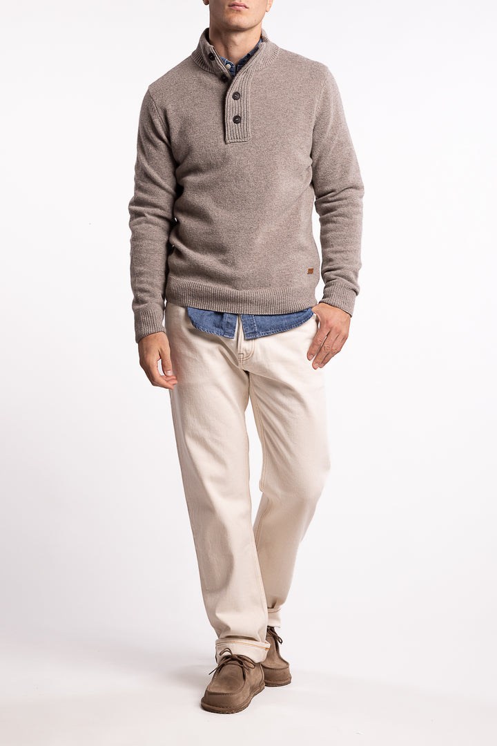 Essential Patch Half Zip Stone