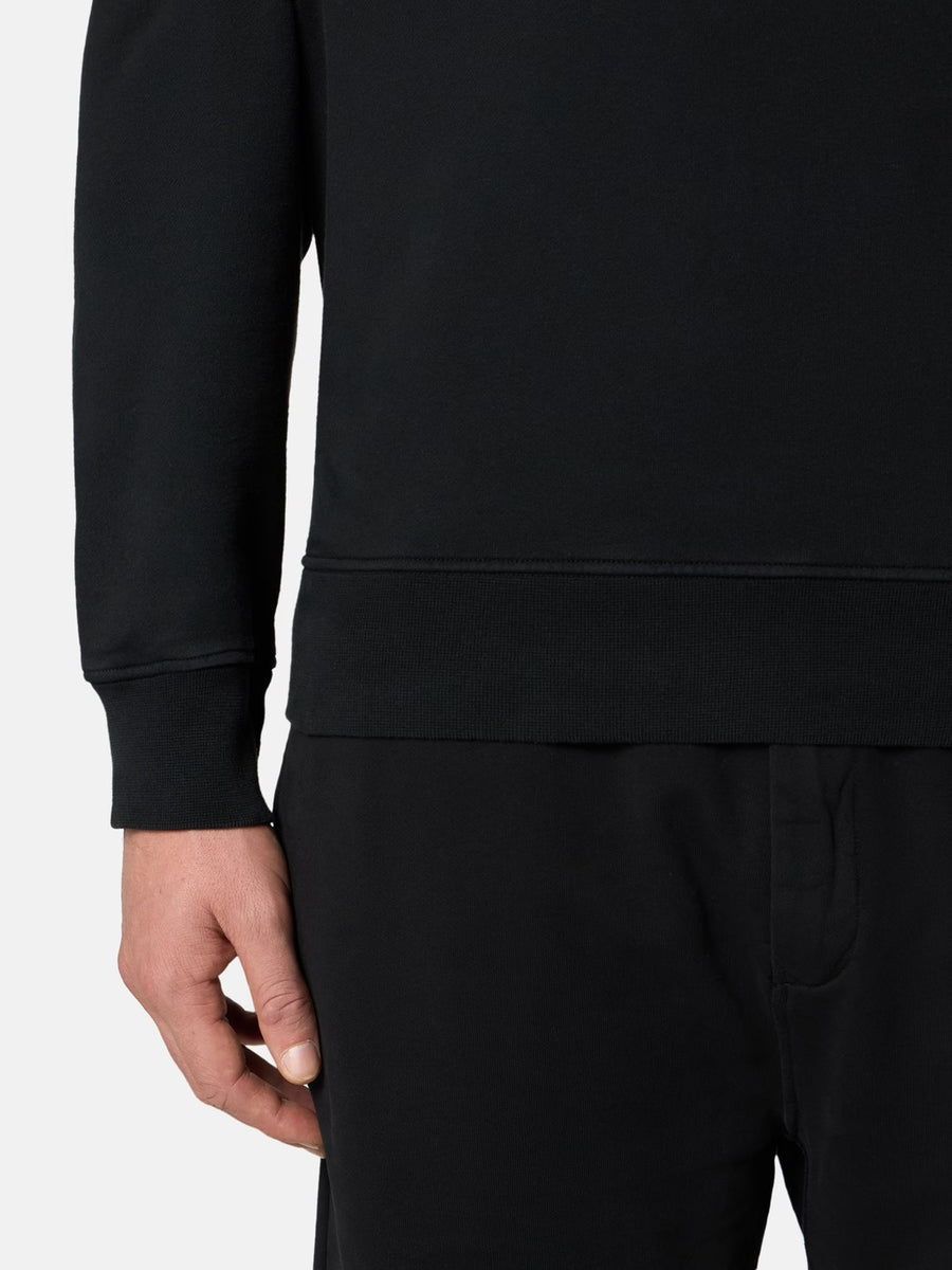 6100060 Organic Cotton Fleece Regular-fit Crewneck Black