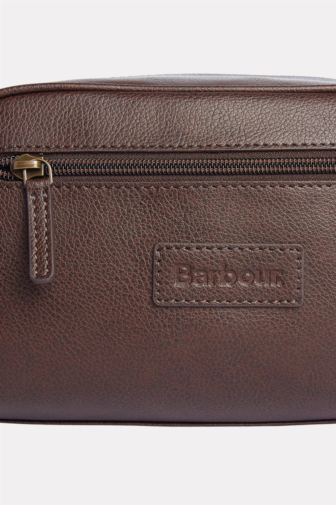 Leather Washbag Brown