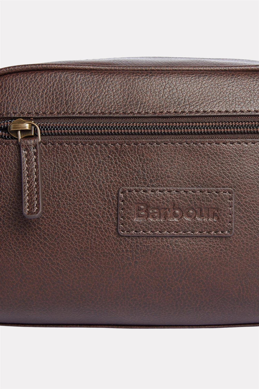 Leather Washbag Dark Brown
