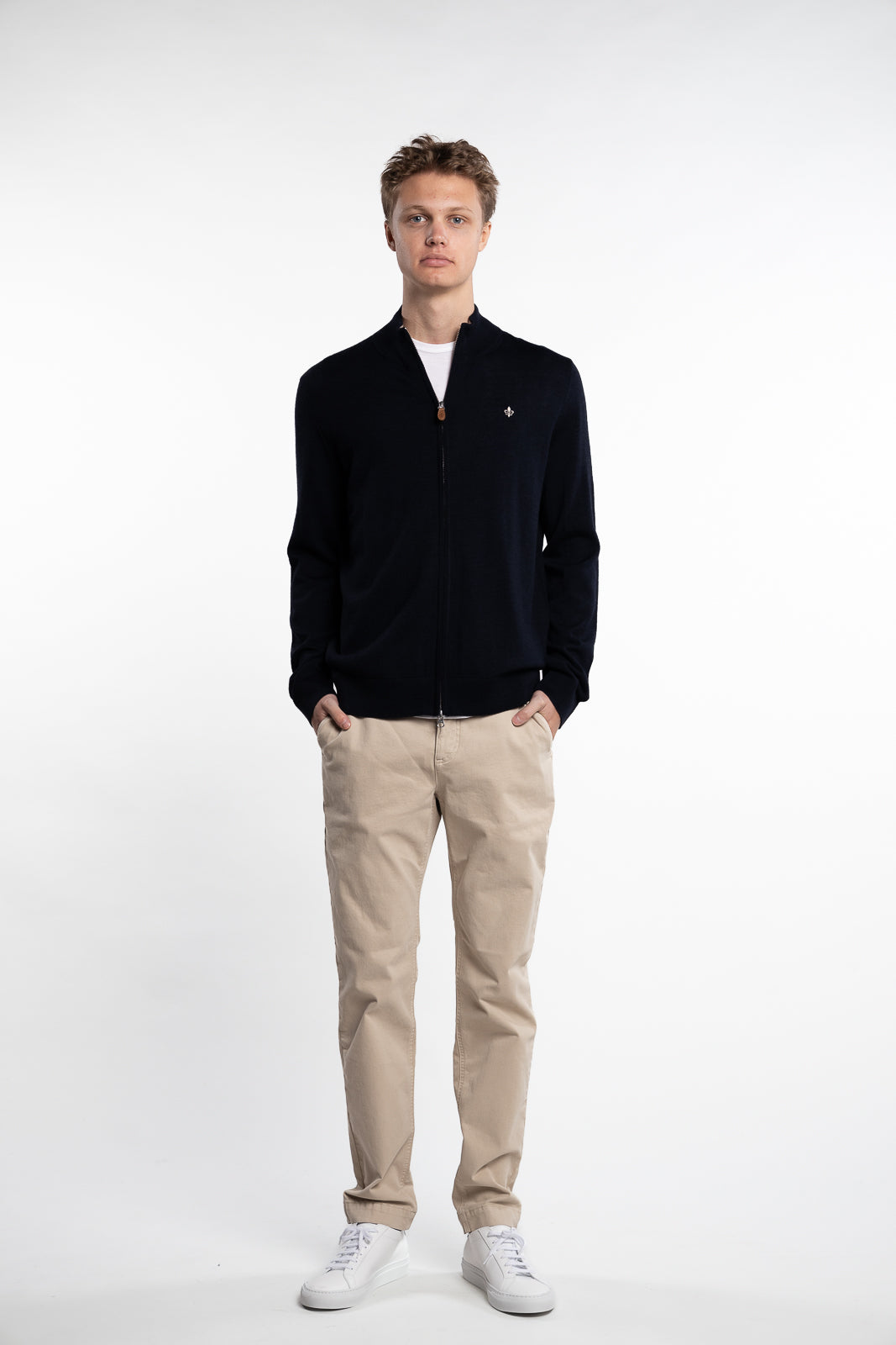 Merino Full-Zip Cardigan Navy