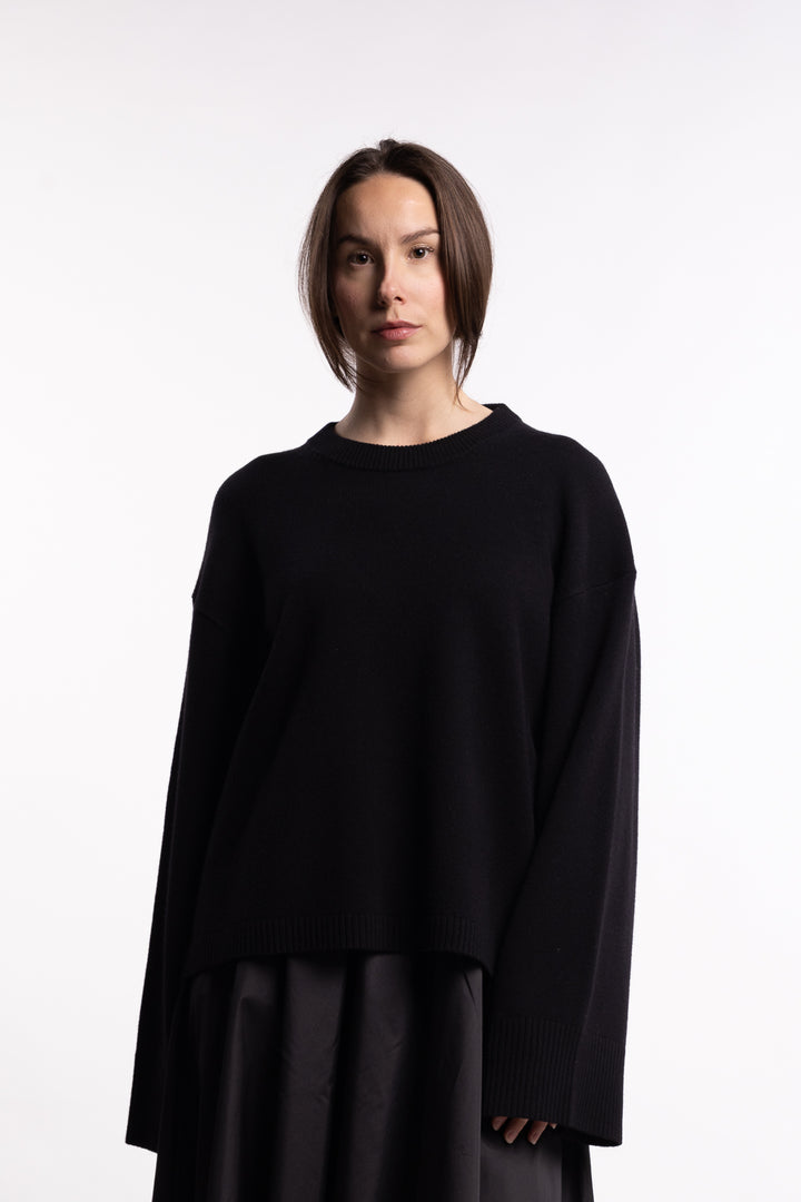 Crewneck Lounge Sweater - Jet black