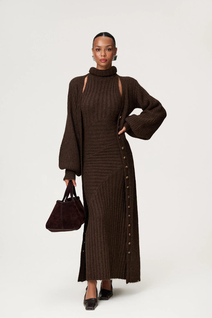 Montana Dress- Brown Melange