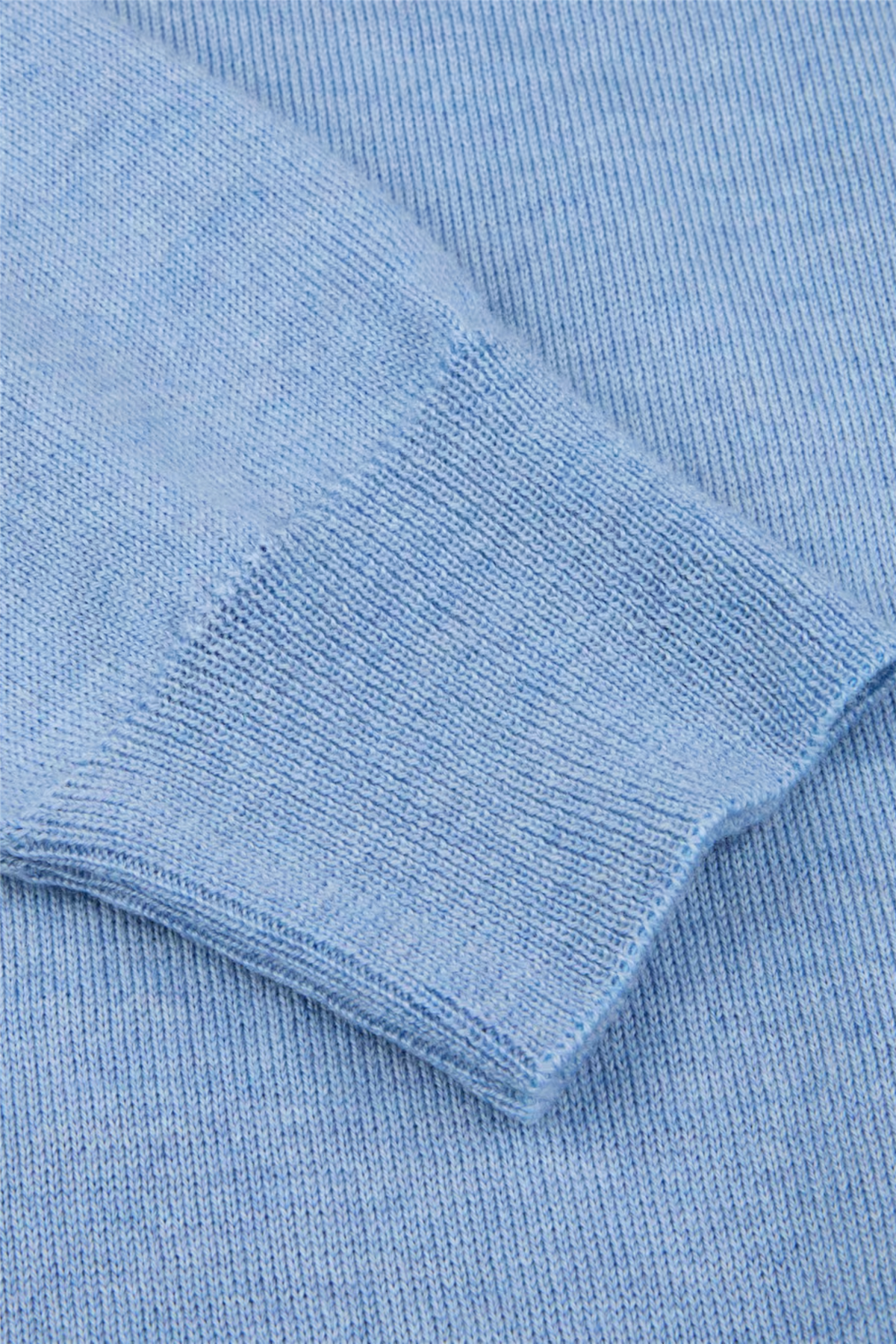 Merino Wool Crew Neck Elbow Patch Light Blue