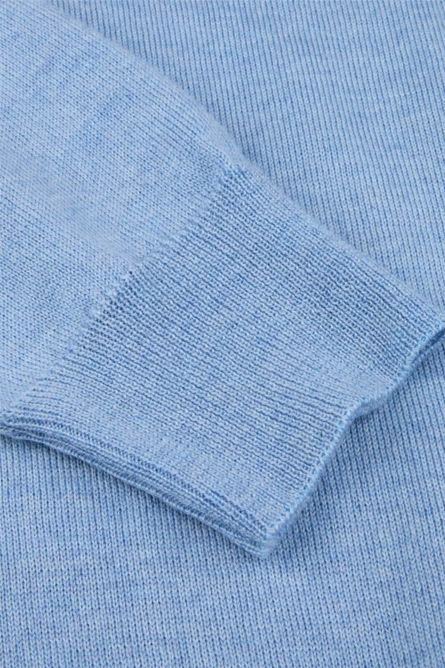 Merino Wool Crew Neck Elbow Patch Light Blue
