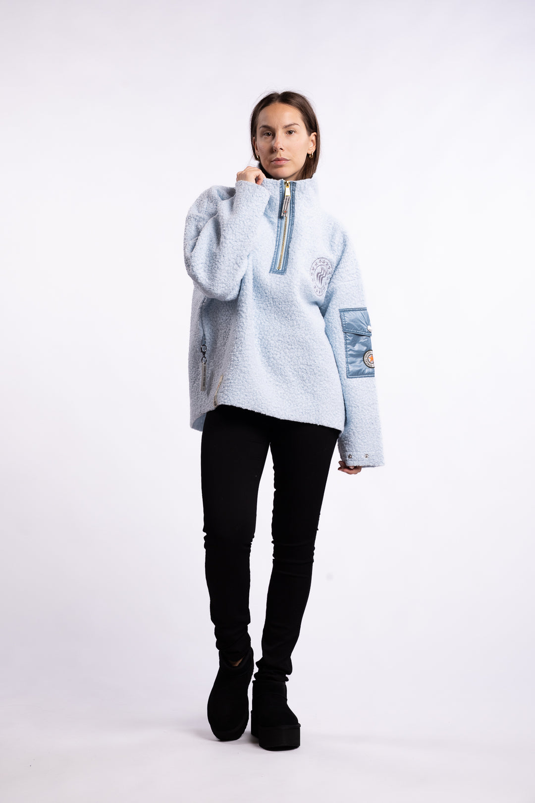 Nikki half zip - Light blue