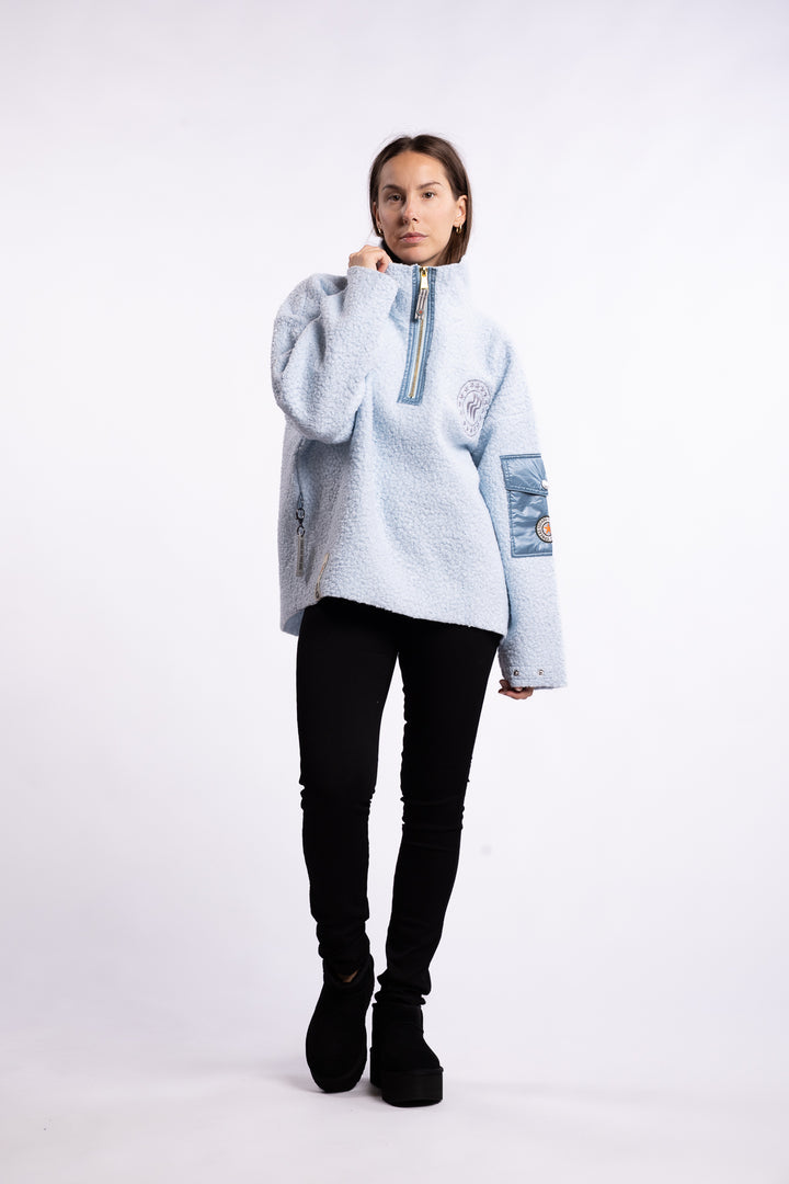 Nikki half zip - Light blue
