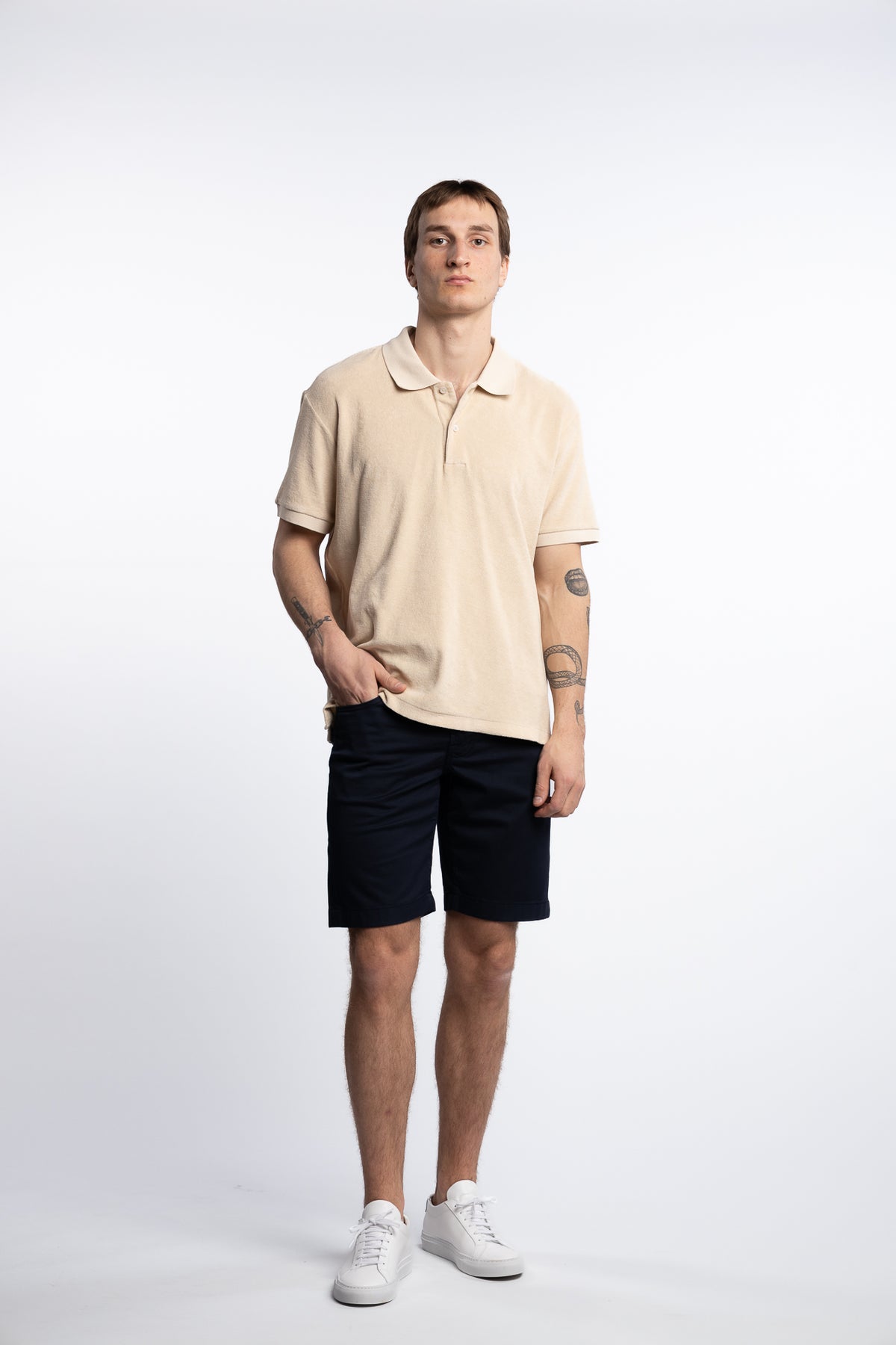 Terrycloth Cotton Polo Beige