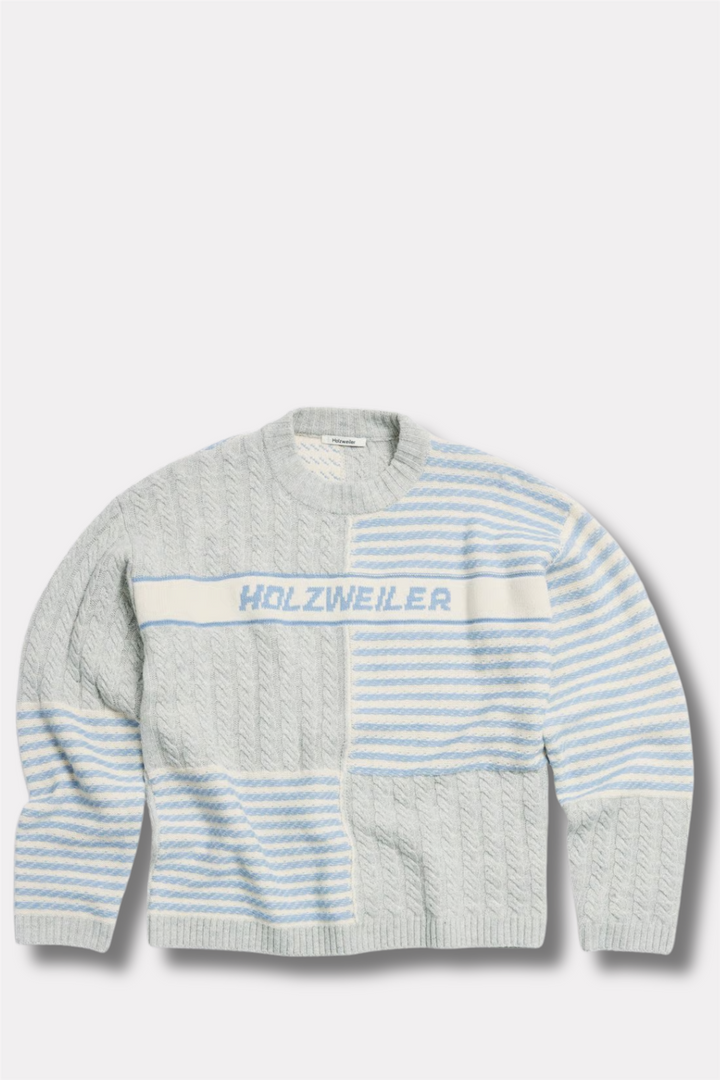 M. Holzweiler Stripe Crew Light Grey Mix
