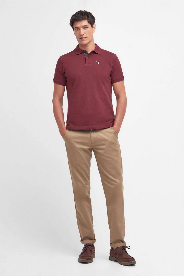 Tartan Pique Polo Shirt Ruby