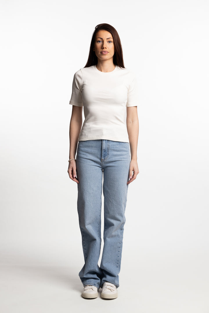 Pippa Rib Tee- Ecru