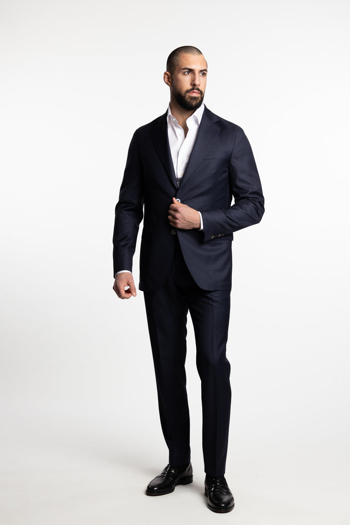 Palermo Slim Fit Trousers Dark Blue Melange