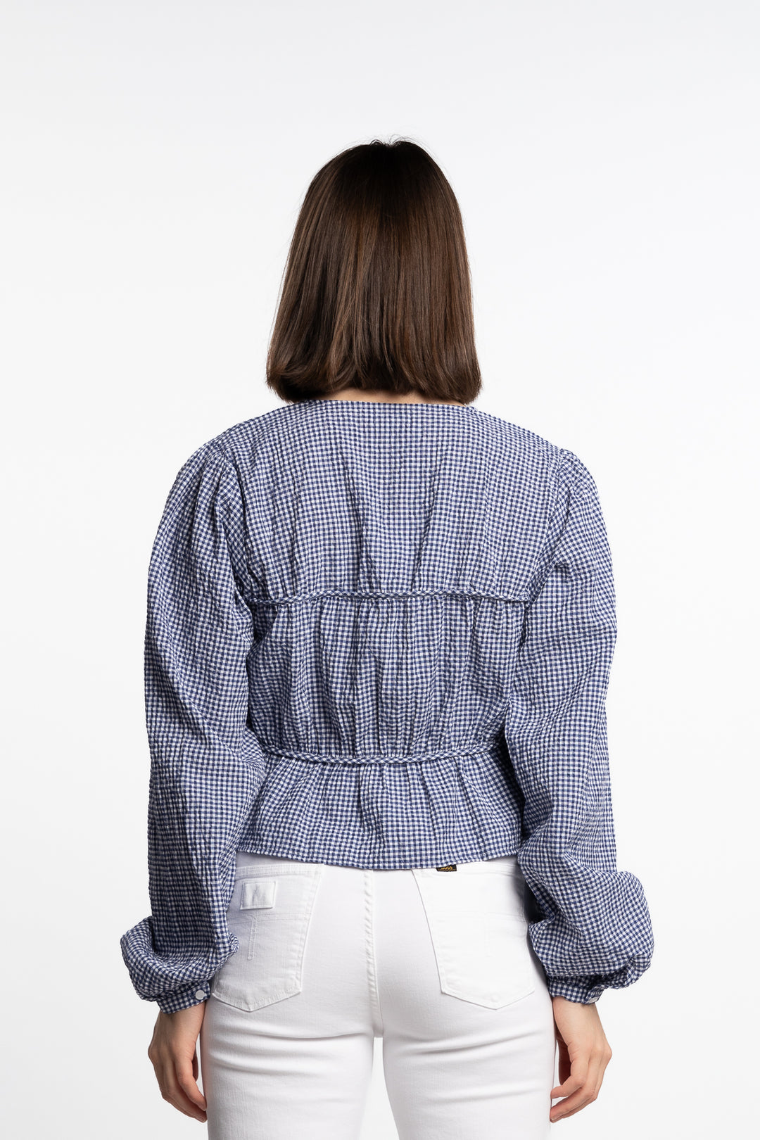 Indiana string blouse- Navy/ White