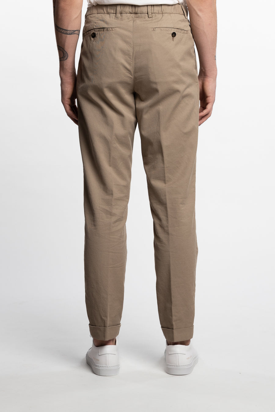 Capri Pleated Cotton/Linen Pant Light Brown