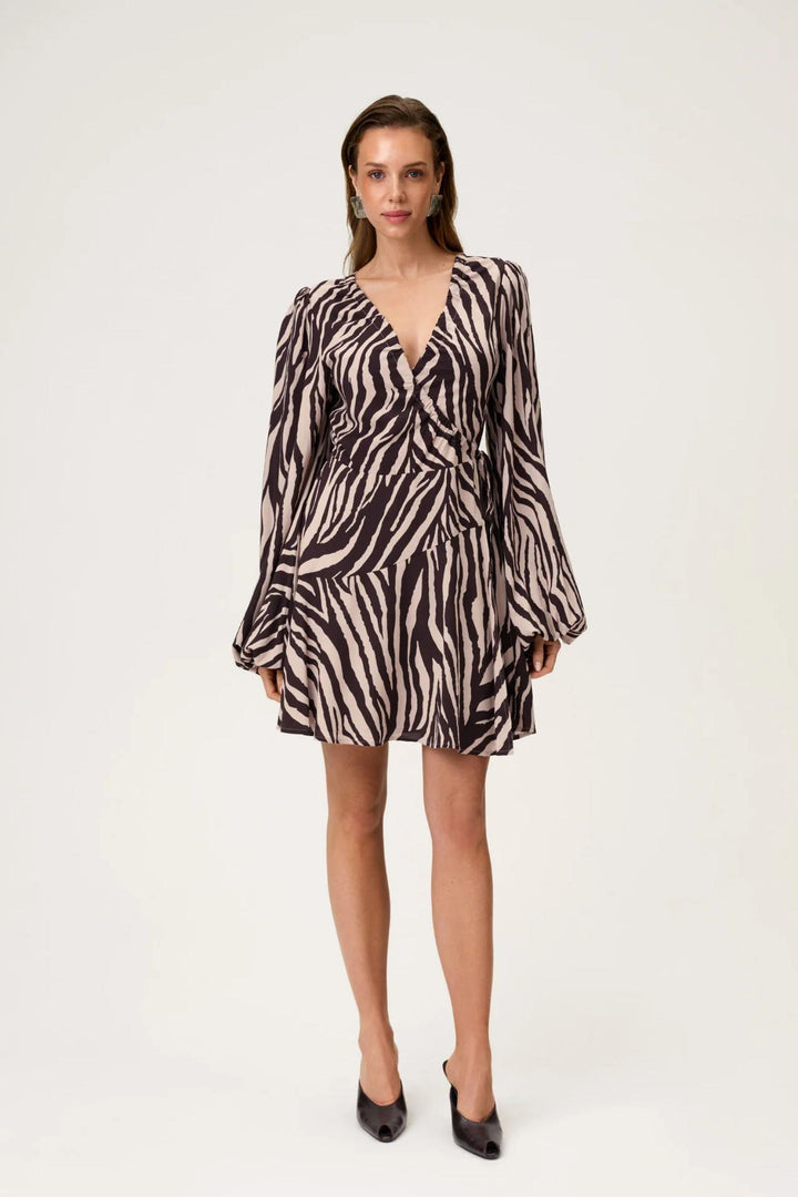 Portofino Mini Dress- Brown Zebra