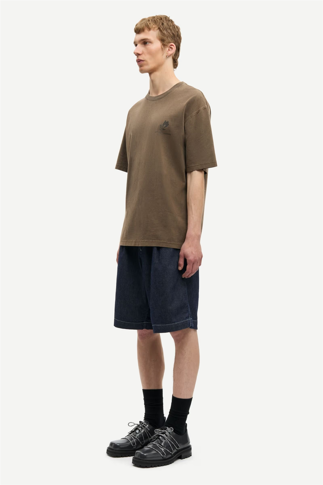 Sacohen T-shirt Brown Stamp