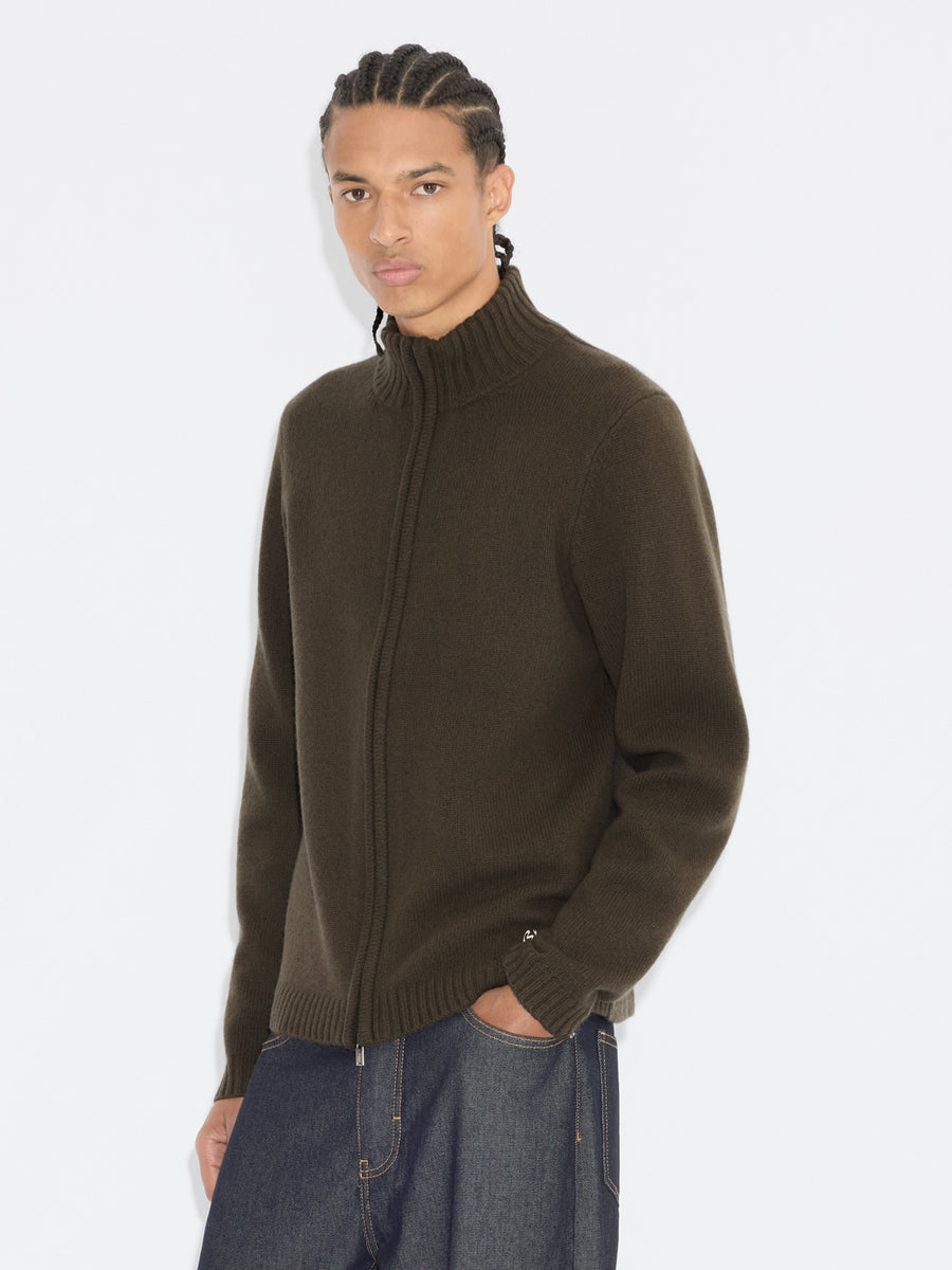 Andreas Zip-Up Cardigan Dk. Green